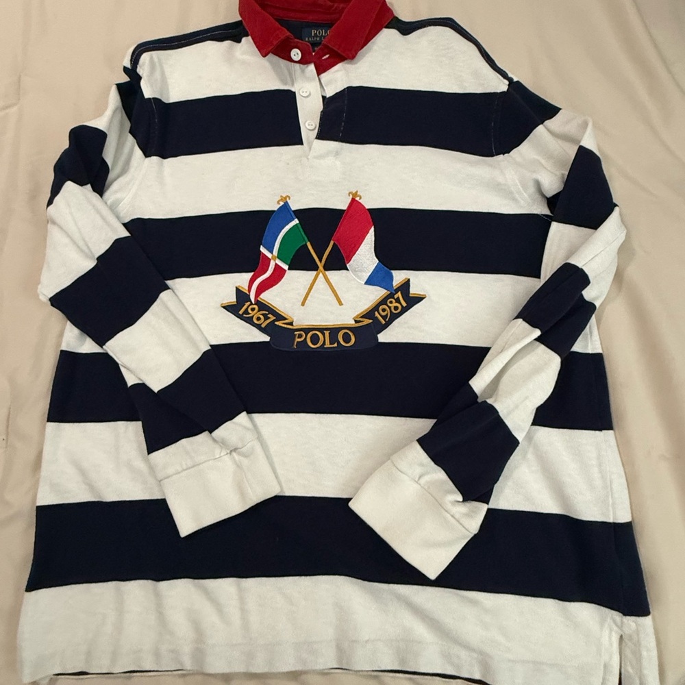 Ralph Lauren Classic Fit Cross flags anniversry Shirt - Red, Navy, White